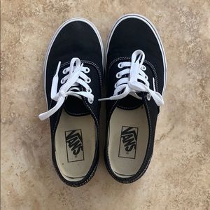 Vans authentic black w/ white soles size women 7.5